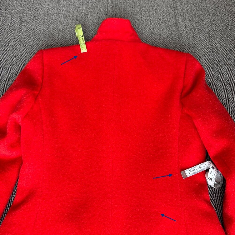 Wool Alpaca Blend Blazer Harvé Benard Red Jacket - Picture 16 of 17
